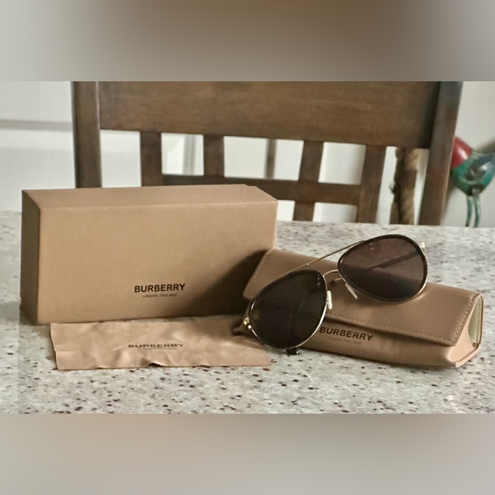Burberry -  Oliver - BE 3125 101773 - Men's Sunglasses - Gold/Dark Brown - 59mm